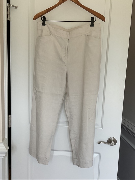 Eileen Fisher Pants - Eileen Fisher Cream Straight Leg Trousers